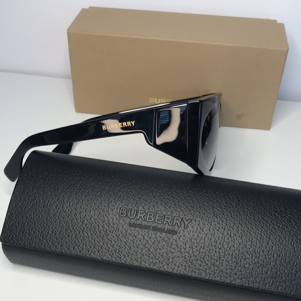 Burberry Women's BE4306 BE/4306 3001/8G Black Fashion Oval Sunglasses 60mm - Picture 5 of 16